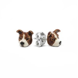 Dog Fever Sterling Silver Enamelled American Staffordshire / Pitbull Muzzle Earrings loving the sales