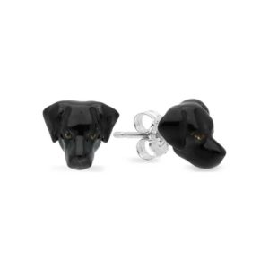 Dog Fever Sterling Silver Enamelled Black Labrador Retriever Muzzle Earrings loving the sales
