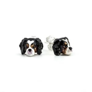 Dog Fever Sterling Silver Enamelled Cavalier King Charles Spaniel Muzzle Earrings loving the sales
