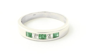 Emerald & White Topaz Princess Prestige Ring In Sterling Silver loving the sales