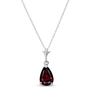 Garnet Belle Pendant Necklace 1.5 Ct In 9ct White Gold loving the sales