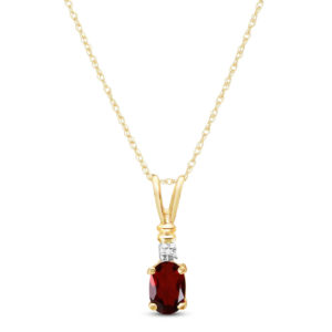Garnet & Diamond Cap Oval Pendant Necklace In 9ct Gold loving the sales