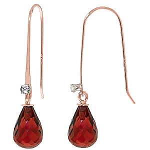 Garnet & Diamond Drop Earrings In 9ct Rose Gold loving the sales