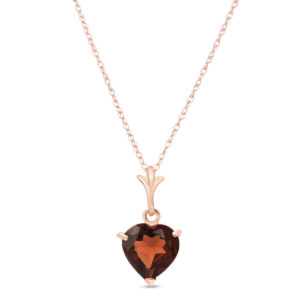 Garnet Heart Pendant Necklace 1.5 Ct In 9ct Rose Gold loving the sales