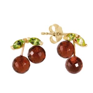Garnet & Peridot Cherry Drop Stud Earrings In 9ct Gold loving the sales