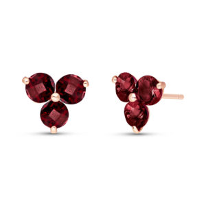 Garnet Trinity Stud Earrings 1.5 Ctw In 9ct Rose Gold loving the sales