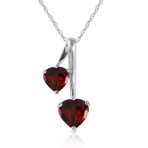 Garnet Twin Pendant Necklace 1.4 Ctw In 9ct White Gold loving the sales