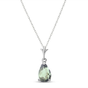 Green Amethyst Belle Pendant Necklace 1.5 Ct In 9ct White Gold loving the sales