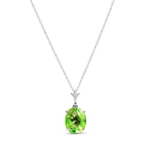 Green Amethyst Oval Pendant Necklace 3.2 Ct In 9ct White Gold loving the sales