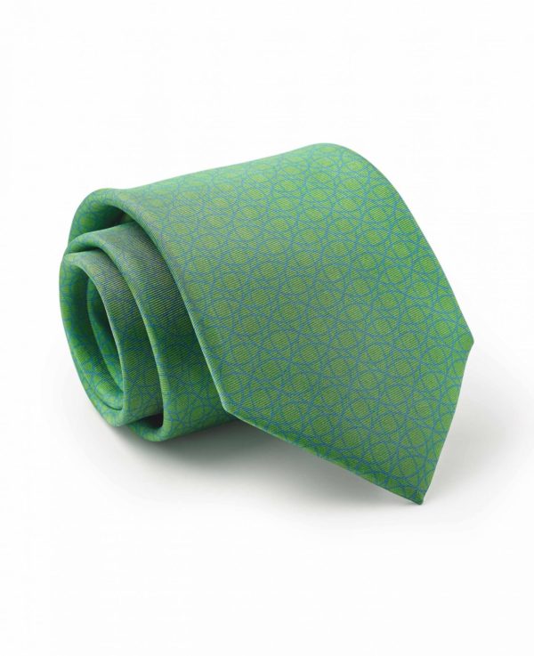 Green Blue Circle Print Silk Tie loving the sales
