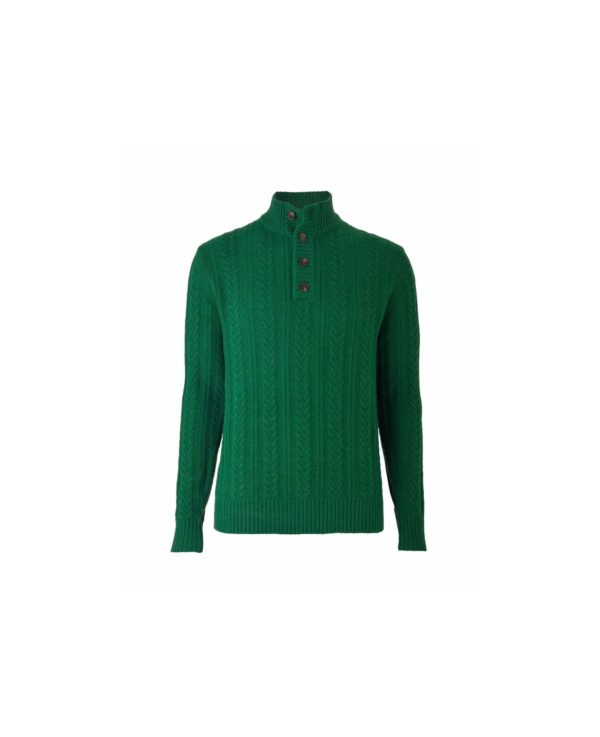 Green Lambswool-Blend Cable Knit Jumper Xl loving the sales
