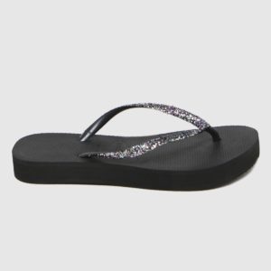 Havaianas Black Slim Glitter Flatform Sandals loving the sales
