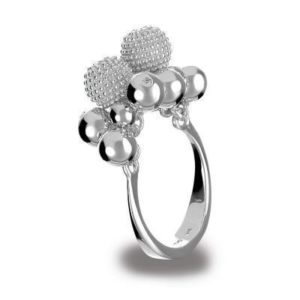 Hot Diamons Black Ula Sterling Silver Cluster Ball Bead Ring D loving the sales