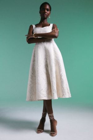 Karen Millen Abstract Animal Jacquard Woven Maxi Dress -