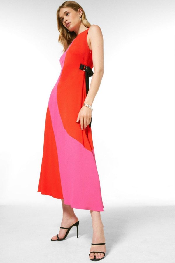 Karen Millen Colourblock Soft Strappy Back Dress -