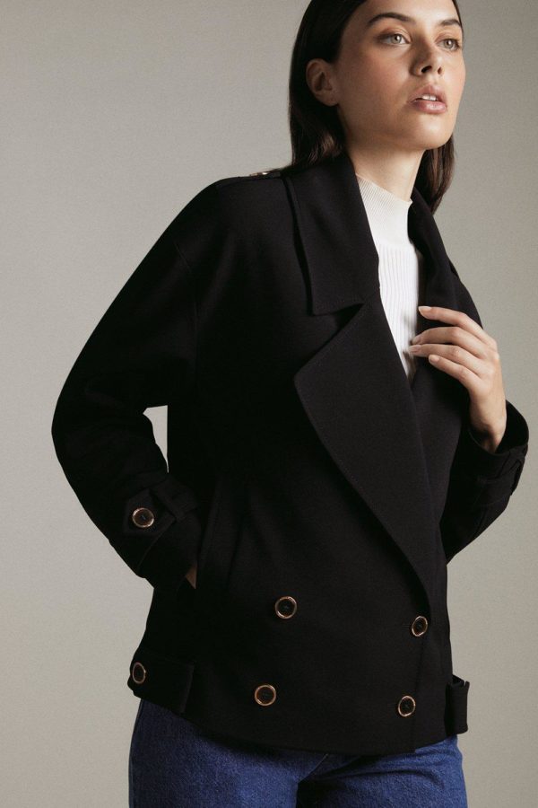 Karen Millen Compact Twill Relaxed Tailored Jacket -