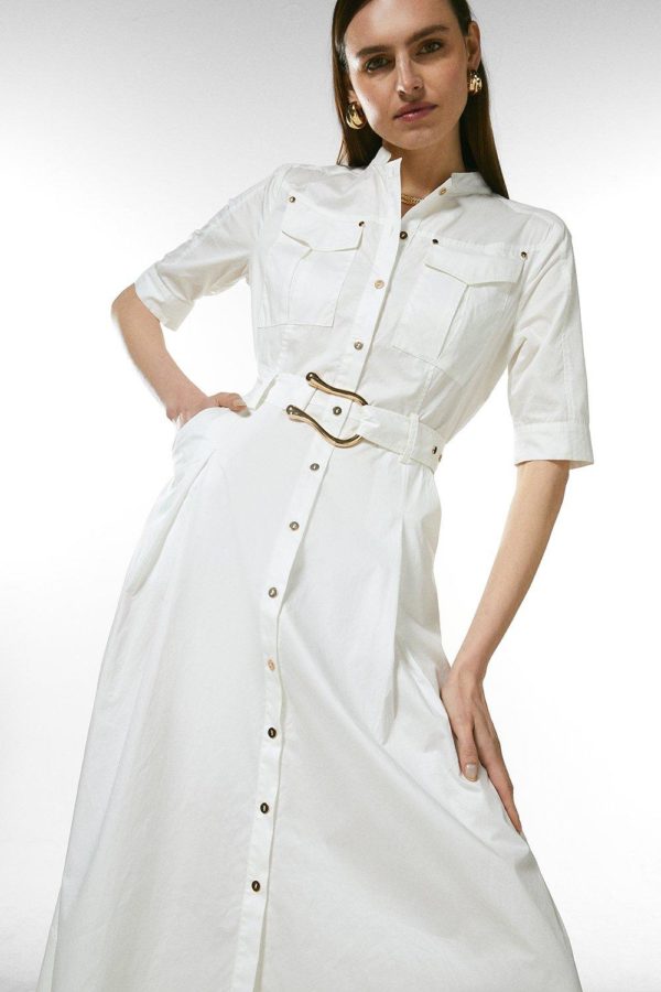 Karen Millen Cotton Utility Shirt Dress -