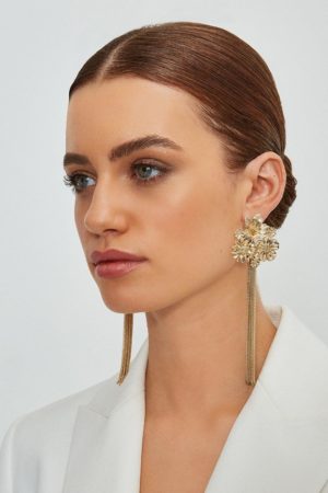 Karen Millen Flower Tassel Earrings -