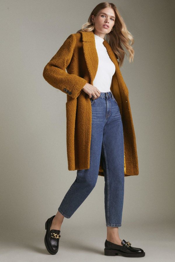 Karen Millen Premium Wool Blend Textured Coat -