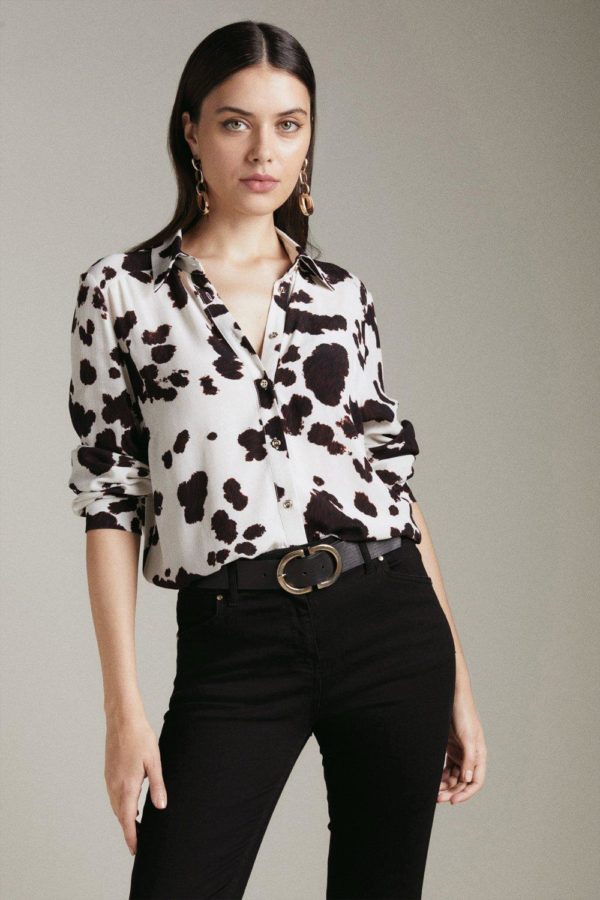 Karen Millen Print Woven Buttoned Shirt -