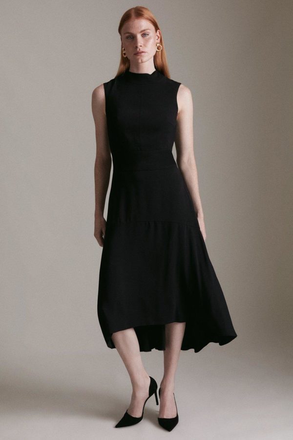 Karen Millen Soft Tailored High Low Midi Dress -