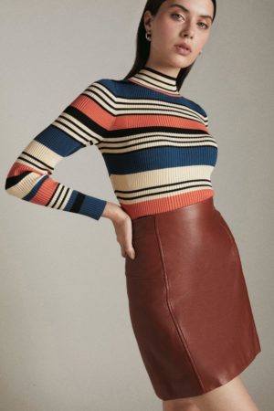 Karen Millen Stripe Knitted Long Sleeve Top -