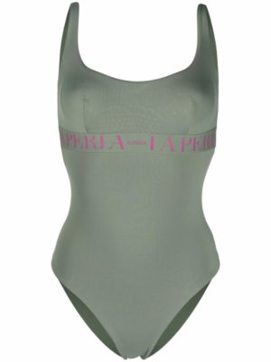 Khaki Green Logo Embroidered Swimsuit loving the sales