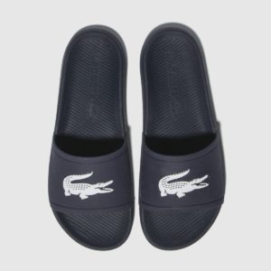 Lacoste Navy & White Croco Slide Sandals loving the sales