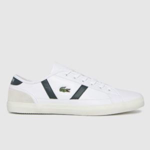 Lacoste White & Green Sideline Trainers loving the sales