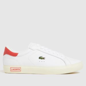 Lacoste White & Pink Powercourt Trainers loving the sales