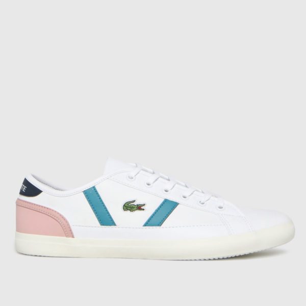 Lacoste White & Pink Sideline Trainers loving the sales