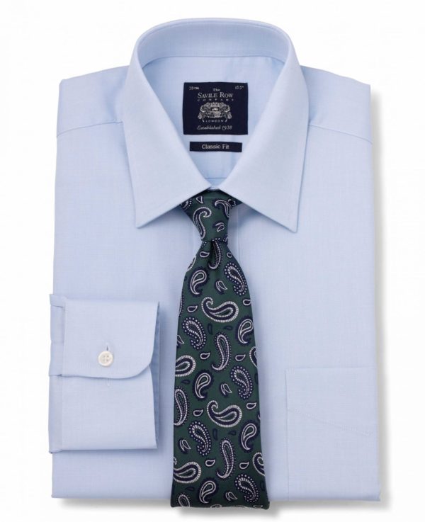 Light Blue Cotton Dobby Classic Fit Shirt - Single Cuff 15" Lengthen By 2" loving the sales