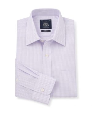 Lilac Cotton Poplin Gingham Classic Fit Shirt - Single Cuff 15" Standard loving the sales