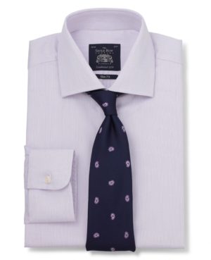 Lilac Dobby Check Slim Fit Shirt - Single Cuff 17" Standard loving the sales