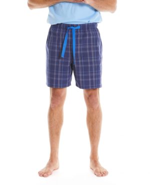 Navy Check Cotton Lounge Shorts S loving the sales