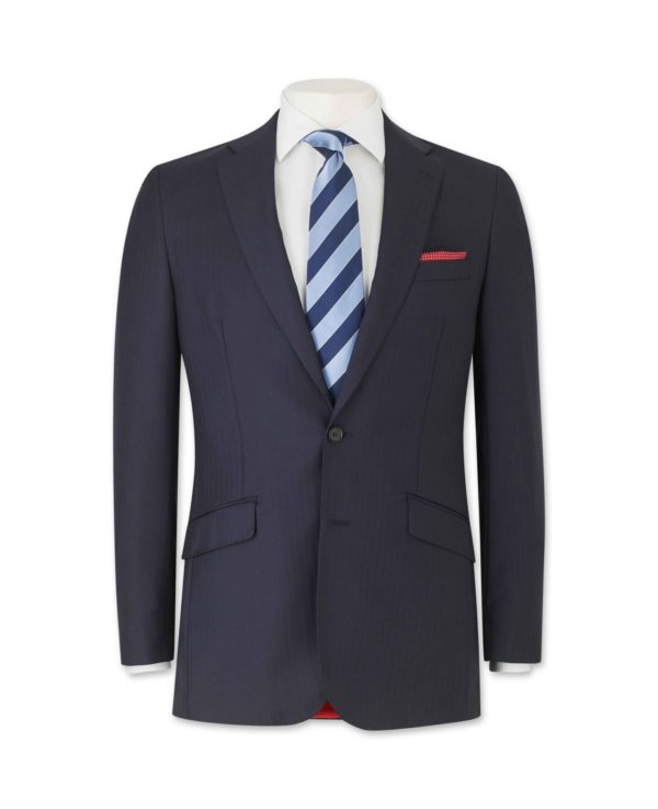 Navy Herringbone Tailored Business Suit Jacket 42" Long loving the sales