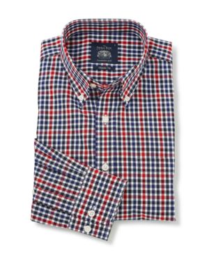 Navy Red White Check Button-Down Shirt Xxl Standard loving the sales