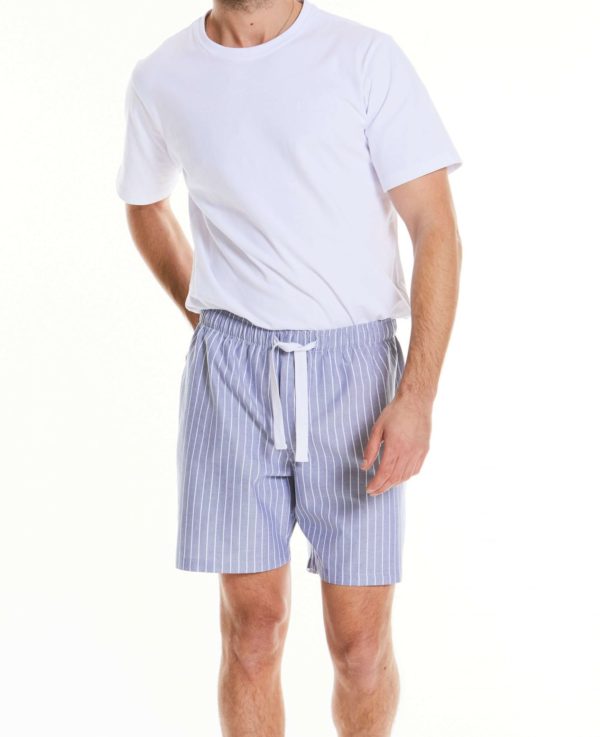 Navy White Stripe Oxford Cotton Lounge Shorts L loving the sales
