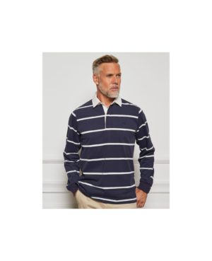 Navy White Striped Rugby Shirt  S loving the sales