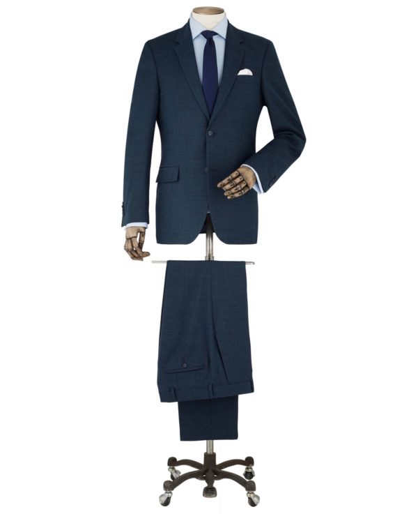 Navy Wool-Blend Tailored Suit loving the sales