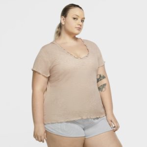 Nike Plus Size - Yoga Women's Short-Sleeve Top - Brown loving the sales