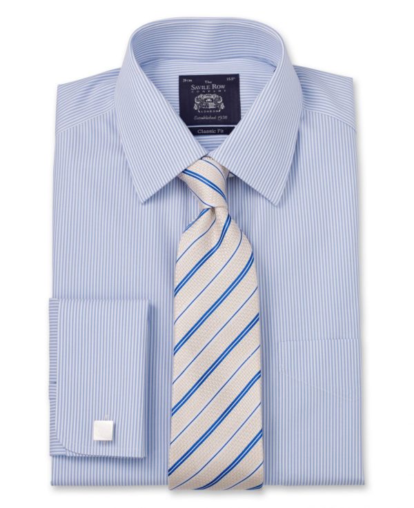 Non Iron Blue Bengal Stripe Classic Fit Shirt 15" Standard Double loving the sales