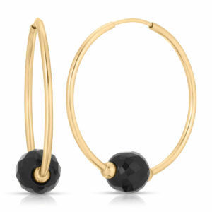 Onyx Endless Hoop Earrings 3 Ctw In 9ct Gold loving the sales