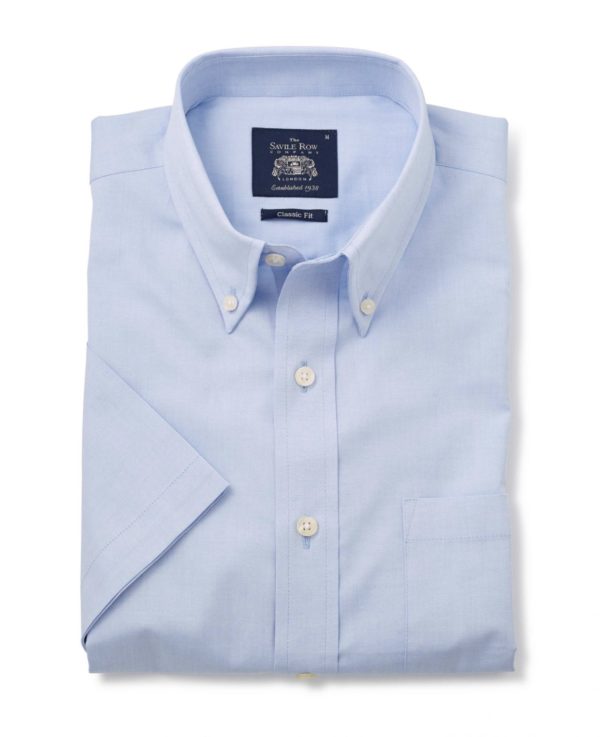 Pale Blue Classic Fit Short Sleeve Shirt S loving the sales