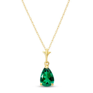Pear Cut Lab Grown Emerald Pendant Necklace 1 Ct In 9ct Gold loving the sales