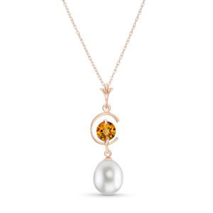 Pearl & Citrine Pendant Necklace In 9ct Rose Gold loving the sales