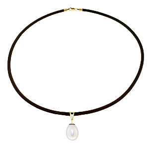 Pearl Leather Pendant Necklace 4.01 Ctw In 9ct Gold loving the sales