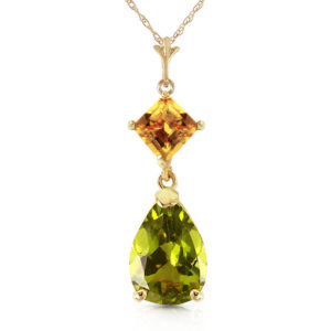 Peridot & Citrine Droplet Pendant Necklace In 9ct Gold loving the sales