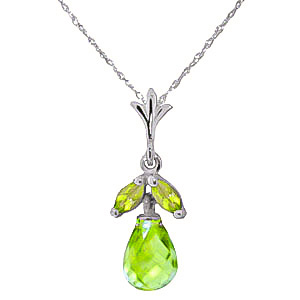 Peridot Snowdrop Pendant Necklace 1.7 Ctw In 9ct White Gold loving the sales