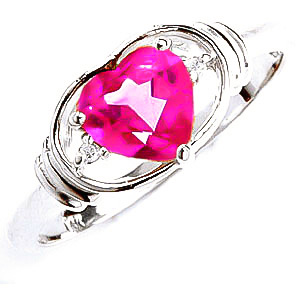 Pink Topaz & Diamond Halo Heart Ring In Sterling Silver loving the sales